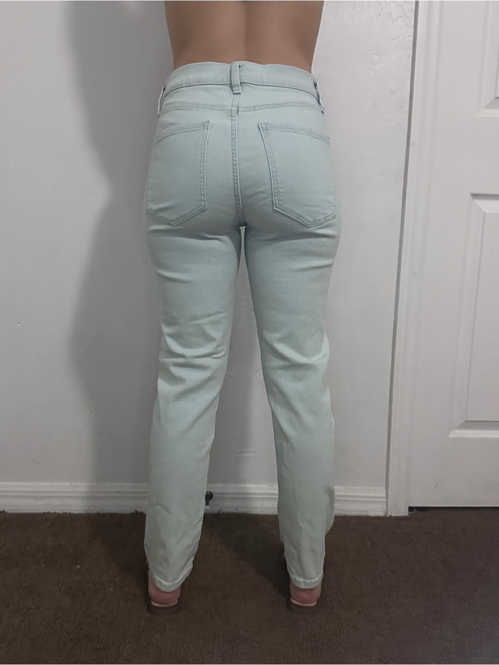 Banana Republic Washwell High-Rise Slim Skinny White Stretch Denim Jeans 6
